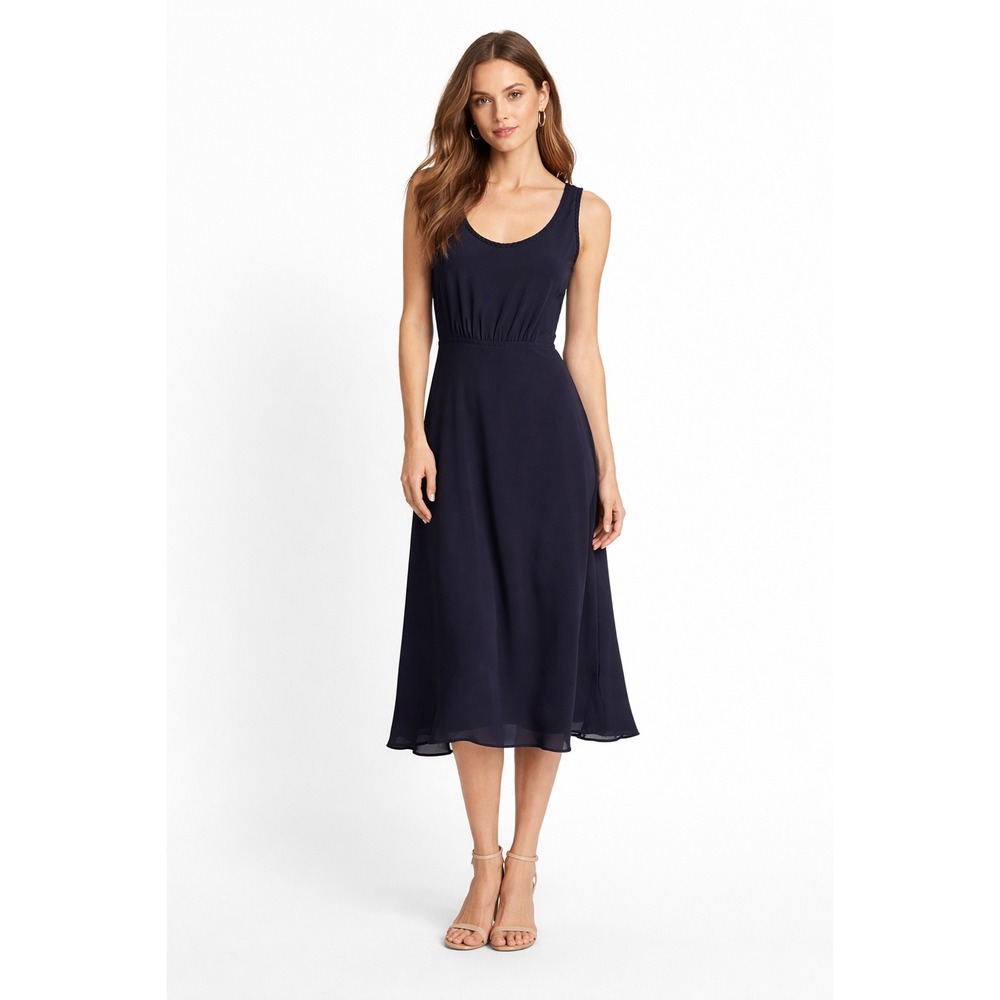 Tory Burch Navy Sleeveless Midi Dress